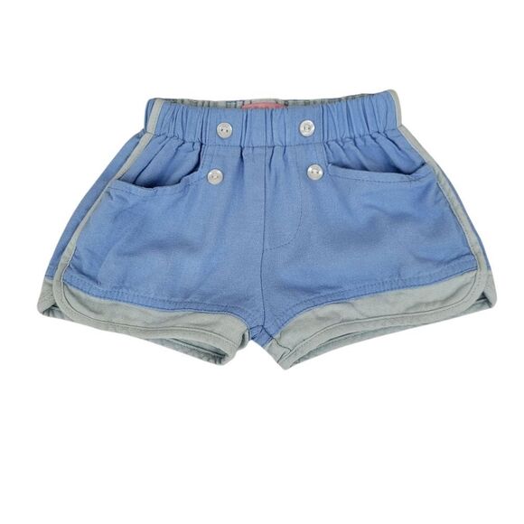 Bisby Sailor Shorts Blue Linen Blend Girls Kids Shorts Toddler 2T - Picture 1 of 9